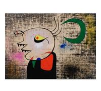 GLKFWVX Joan Miró - Stampa artistica da parete con stampa in stile nordico con la donna e la luna, decorazione per la casa e il soggiorno, 50 x 70 cm, senza cornice