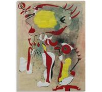 GLKFWVX Stampa artistica da parete famosa Joan Miró "Due figure e una libellula" Poster Joan Miró, stampa astratta per la decorazione della casa, 60 x 90 cm, senza cornice