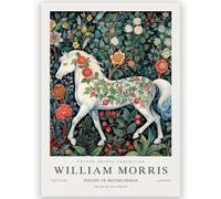 GLKFWVX William Morris, poster con mostra di cavalli e museo, stampa su tela, stampa per la decorazione della casa, 60 x 80 cm, senza cornice