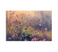 GLKISGFQ Poster su tela con fiori selvatici e rugiada mattutina (1), decorazione per camera da letto, ufficio, camera da letto, regalo, 30 x 45 cm