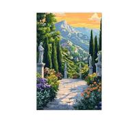 GLKISGFQ Poster su tela, motivo: Giardino degli Dei sul Monte Olimpo, decorazione per camera da letto, ufficio, camera da letto, regalo, 60 x 90 cm