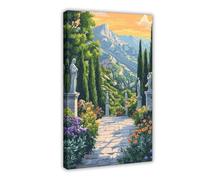 GLKISGFQ Stampa artistica da parete con giardino degli dei sul Monte Olimpo, stampa artistica da parete, per soggiorno, camera da letto, 30 x 45 cm