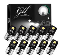 GLL 10pcs T10 W5W LED 501 Lampadine 3030 2SMD 12V 130LM 6500K Bianche