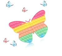 GLLBTPT Giocattolo sensoriale gigante a forma di farfalla, giocattolo sensoriale in silicone arcobaleno gigante per bambini e adulti, strumento per alleviare la decompressione e l'ansia dalle emozioni