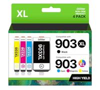 Glliter Cartucce 903XL compatibili con HP 903 XL compatibili con Officejet 6950 per Officejet Pro 6970 6960 6974 (nero, ciano, magenta, giallo, confezione da 4)