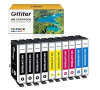 Glliter Cartucce compatibili con Epson Expression Home XP-2205 XP-3200 XP-4200 XP-3205 XP-4205 XP-2200 Workforce WF-2910 WF-2930 WF-2935 WF-2950 (confezione da 10)