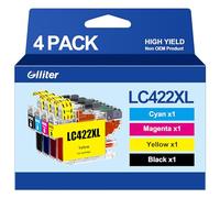 Glliter LC422XL Cartucce per Brother LC422 per Brother LC422XL Compatibile con Brother MFC-J5340DW Cartucce per Brother MFC-J5345DW MFC-J5740DW MFC-J6940DW MFC-J6540DW (nero, magenta, ciano, giallo)