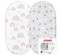 GLLQUEN BABY Confezione da 2 lenzuola con angoli per culla per neonati, 100% microfibra Oeko-tex100, comode e traspiranti, per culla, ragazzi e ragazze, facili da pulire, morbide