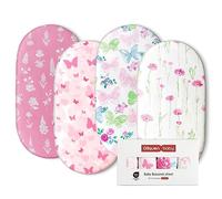 GLLQUEN BABY Confezione da 4 lenzuola con angoli per culla per neonati, 100% microfibra Oeko-tex100, comode e traspiranti, per culla, ragazzi e ragazze, facili da pulire, morbide