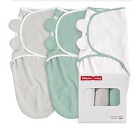 GLLQUEN BABY Swaddles - Sacco nanna per bambini, 0-3 mesi, 100% cotone biologico, per neonati, Oeko-tex100, unisex, confezione da 3 pannolini (grigio-verde)