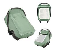 GLMFAN Coprisedile per auto per bambini e bambine, con finestra in rete extra large, mussola di cotone traspirante, leggero, antivento, per proteggere da sole, insetti e comfort