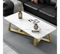 GLMGBP Tavolino da caffè, Tavolino da caffè Moderno Rettangolare e tavolino da Salotto Piano in Finto Marmo con Struttura in Metallo, Set da Tavolo da Salotto Moderno per Appartamento, Piccolo spaz