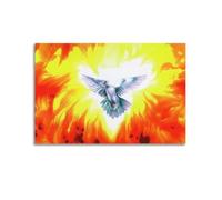 GLMHOK Poster religioso La colomba della pace e della purezza, il fuoco dello Spirito Santo pittura decorativa su tela poster 50 x 75 cm