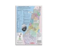 GLMHOK Poster vintage su tela con mappa della Palestina 1948, commemorazione di Al Nakba, poster decorativo su tela, 40 x 60 cm