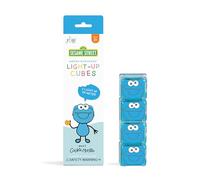 Glo Pals Sesame Street - Cubi luminosi attivati dall'acqua per giochi sensoriali (Cookie Monster - blu)