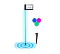 Glo-Pin Prism Glow Golf Flagstick - Illuminato per giocare di notte, Glow in the Dark Putting Chipping, Pin acrilico illuminato laterale con LED alimentato a batteria, palline luminose incluse (blu)