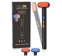 GLO24K 6-IN-1 Bacchetta per bellezza facciale, occhi e collo Tecnologia LED a doppia luce, termica, vibrazione e micro-corrente, vincitore premio migliore prodotto