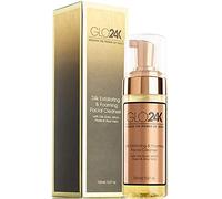 GLO24K Detergente viso esfoliante e schiumogeno con oro 24k, amamelide e aloe vera