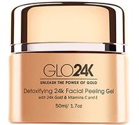 GLO24K Gel peeling viso con 24k, formula anti-invecchiamento con vitamine C ed E