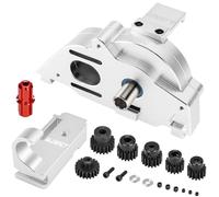 GLOBACT Supporto motore in alluminio con set pantofola in acciaio 57T e pignoni 15T 17T 20T per 1/10 ARRMA Granito Senton Vorteks 1/8 Typhon Infraction Upgrade Parts Sostituire Arrma ARA210013