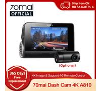 Global 70mai Dash Cam A810 Ultra HD 4K GPS integrato ADAS Registrazione automatica 150FOV Rilevazione movimento 70mai A810 Supporto DVR per auto Cam posteriore