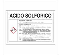 GLOBAL CARTELLO SEGNALETICO - ACIDO SOLFORICO RISCHI E CONSIGLI DI PRUDENZA - Adesivo Extra Resistente, Pannello in Forex, Pannello In Alluminio (20x31 cm, Adesivo)