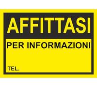 GLOBAL CARTELLO SEGNALETICO - AFFITTASI GIALLO - Adesivo Extra Resistente, Pannello in Forex, Pannello In Alluminio (30X42 CM, Plastica)