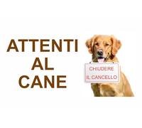 GLOBAL CARTELLO SEGNALETICO - ATTENTI AL CANE, CHIUDERE IL CANCELLO - Adesivo Extra Resistente, Pannello in Forex, Pannello In Alluminio (30X42 CM, Plastica)