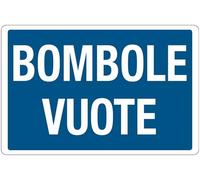 GLOBAL CARTELLO SEGNALETICO - BOMBOLE VUOTE - Adesivo Extra Resistente, Pannello in Forex, Pannello In Alluminio (Alluminio, 20x31 cm)