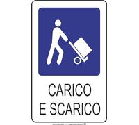 GLOBAL CARTELLO SEGNALETICO - Carico Scarico - Adesivo Extra Resistente, Pannello in Forex, Pannello In Alluminio (20X31 CM, Alluminio)