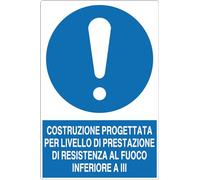 GLOBAL CARTELLO SEGNALETICO - COSTRUZIONE PROGETTATA PER LIVELLO DI PRESTAZIONE DI RESISTENZA AL FUOCO INFERIORE A III (20x31 cm, Alluminio)