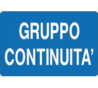 GLOBAL CARTELLO SEGNALETICO - GRUPPO CONTINUITA' - Adesivo Extra Resistente, Pannello in Forex, Pannello In Alluminio (20x31 cm, Adesivo)