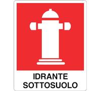 GLOBAL CARTELLO SEGNALETICO - IDRANTE SOTTOSUOLO - Adesivo Extra Resistente, Pannello in Forex, Pannello In Alluminio (20x31 cm, Adesivo)