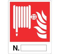 GLOBAL CARTELLO SEGNALETICO - LANCIA ANTINCENDIO NASPO N____ - Adesivo Extra Resistente, Pannello in Forex, Pannello In Alluminio (30x42 cm, Alluminio)