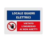 GLOBAL CARTELLO SEGNALETICO - Locale quadri elettrici mod. 2 - Adesivo Extra Resistente, Pannello in Forex, Pannello In Alluminio (10X15 CM, Alluminio)