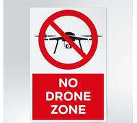 GLOBAL CARTELLO SEGNALETICO - No drone zone - Segnale Adesivo Extra Resistente, Pannello in Forex, Pannello In Alluminio (Pannello In Plastica, 30x42 cm)