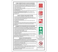 GLOBAL CARTELLO SEGNALETICO - NORME PREVENZIONE INCENDIO - Adesivo Extra Resistente, Pannello in Forex, Pannello In Alluminio (20x31 cm, Plastica)