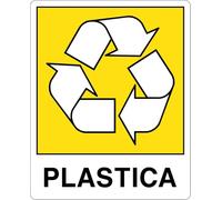 GLOBAL CARTELLO SEGNALETICO - PLASTICA - RACCOLTA DIFFERENZIATA - Adesivo Extra Resistente, Pannello in Forex, Pannello In Alluminio (Pannello In Plastica, 30x42 cm)
