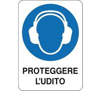 GLOBAL CARTELLO SEGNALETICO - PROTEGGERE L'UDITO - Adesivo Extra Resistente, Pannello in Forex, Pannello In Alluminio (10x15 cm, Adesivo)