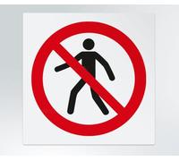 GLOBAL CARTELLO SEGNALETICO QUADRATO - Divieto di transito ai pedoni - segnale Adesivo Extra Resistente, Pannello in Forex, Pannello In Alluminio (Pannello in Alluminio, 5 cm Lato)