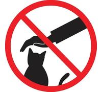 GLOBAL CARTELLO SEGNALETICO QUADRATO - NON TOCCARE IL GATTO - segnale Adesivo Extra Resistente, Pannello in Forex, Pannello In Alluminio (Pannello in Alluminio, 15 cm Lato)