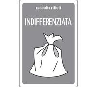 GLOBAL CARTELLO SEGNALETICO - RACCOLTA DIFFERENZIATA - INDIFFERENZIATA - Adesivo Extra Resistente, Pannello in Forex, Pannello In Alluminio (Adesivo, 20x31 cm)