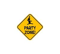 GLOBAL CARTELLO SEGNALETICO ROMBO - BABY PARTY ZONE - segnale Adesivo Extra Resistente, Pannello in Forex, Pannello In Alluminio (Adesivo, 15 cm Lato)