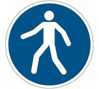 GLOBAL CARTELLO SEGNALETICO ROTONDO - Passaggio obbligatorio per i pedoni - segnale Adesivo, Pannello in Forex, Pannello In Alluminio (Pannello in Alluminio, 30 cm Lato)