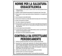 GLOBAL CARTELLO SEGNALETICO - SALDATURA OSSIACETILENICA - Adesivo Extra Resistente, Pannello in Forex, Pannello In Alluminio (20x31 cm, Alluminio)