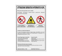 GLOBAL CARTELLO SEGNALETICO - SERBATOIO INTERRATO GPL - NORME DI COMPORTAMENTO - Adesivo Extra Resistente, Pannello in Forex, Pannello In Alluminio (30x42 cm, Adesivo)