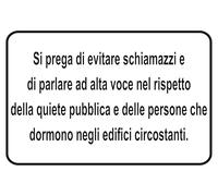GLOBAL CARTELLO SEGNALETICO - si prega di evitare schiamazzi e di parlare ad alta voce - Adesivo Extra Resistente, Pannello in Forex, Pannello In Alluminio (Plastica, 30x42 cm)