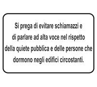 GLOBAL CARTELLO SEGNALETICO - si prega di evitare schiamazzi e di parlare ad alta voce - Adesivo Extra Resistente, Pannello in Forex, Pannello In Alluminio (Alluminio, 20x31 cm)