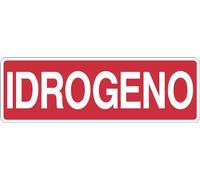 GLOBAL CARTELLO SEGNALETICO UNI - IDROGENO - SEGNALETICA PER BOMBOLE - Adesivo Extra Resistente, Pannello in Forex, Pannello In Alluminio (30x12 cm, Adesivo)