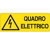 GLOBAL CARTELLO SEGNALETICO UNI - QUADRO ELETTRICO - Adesivo Extra Resistente, Pannello in Forex, Pannello In Alluminio (30x12 cm, Adesivo)